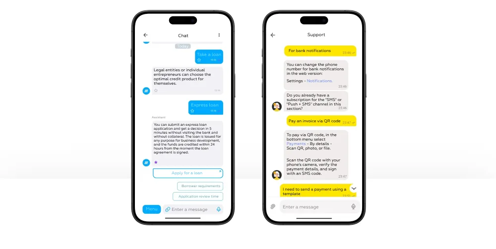 Agentic UX in banking chatbots example