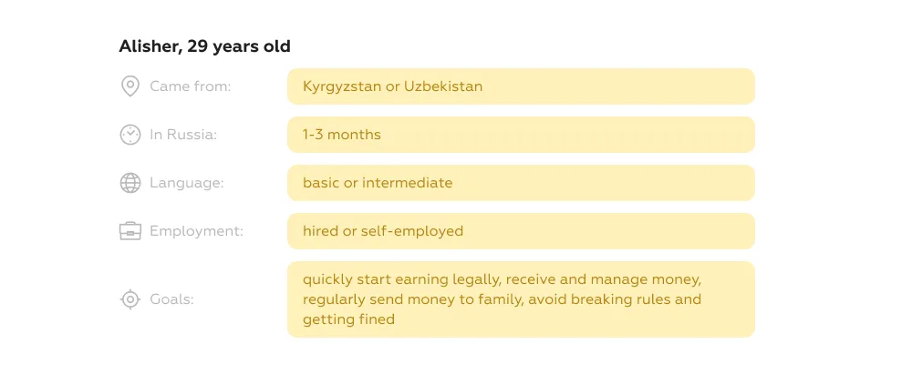 Immigrant banking research User persona example